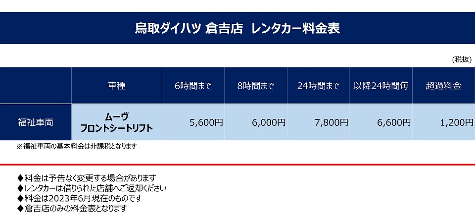 料金表